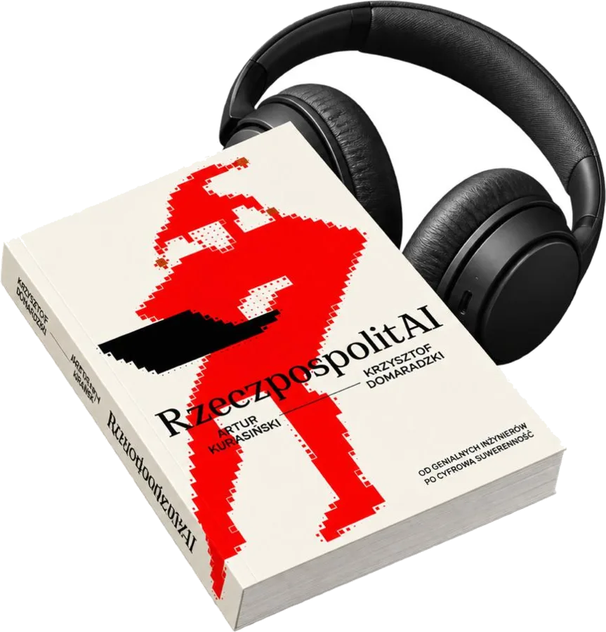Audiobook RzeczpospolitAI: książka ze słuchawkami